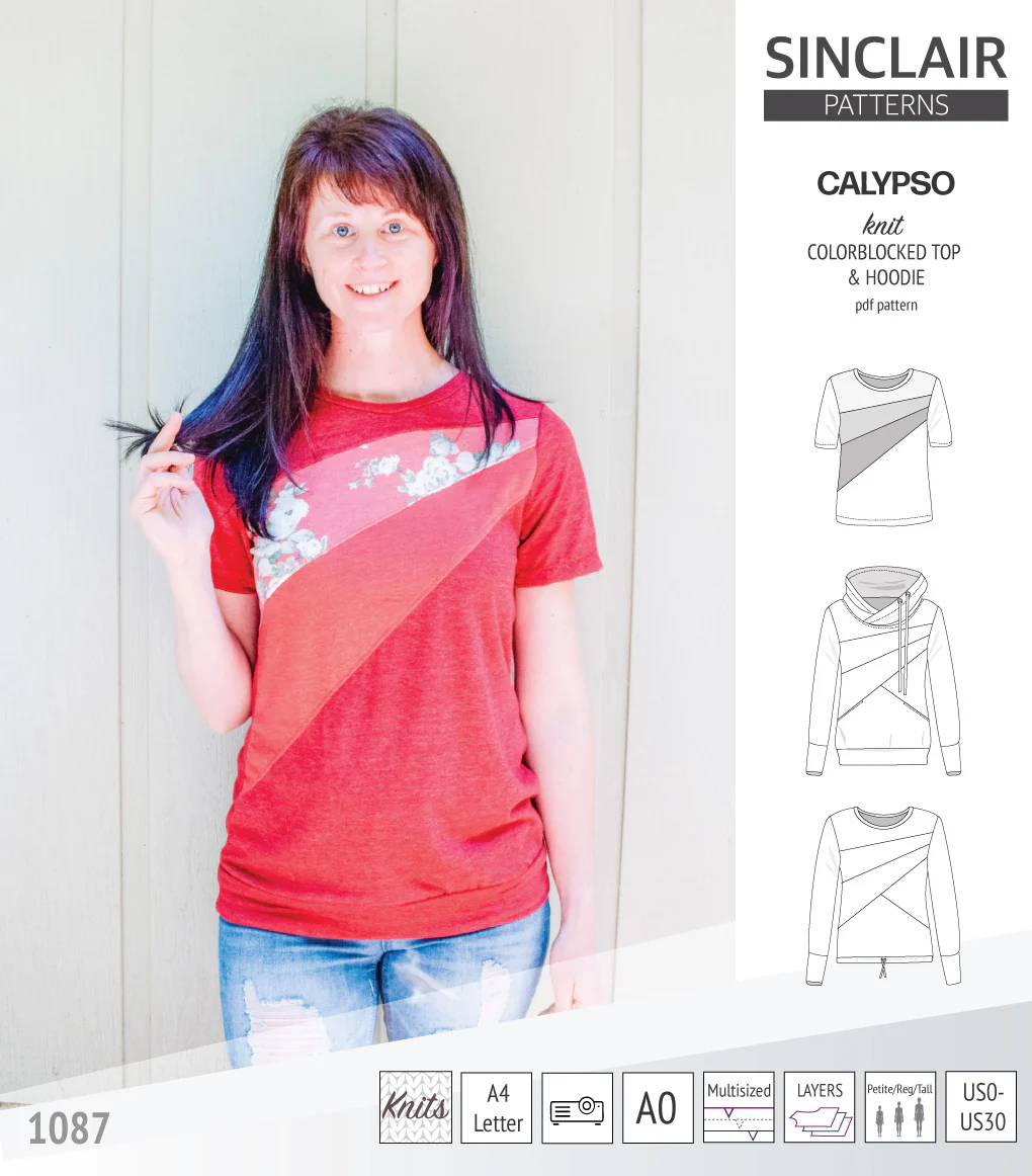 Calypso colorblocked top and hoodie for women (PDF) - Image 28