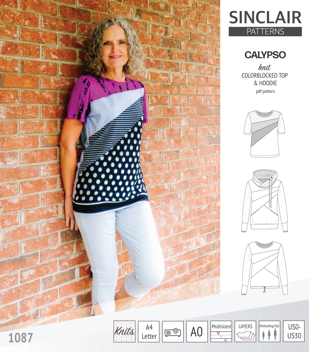 Calypso colorblocked top and hoodie for women (PDF) - Image 29