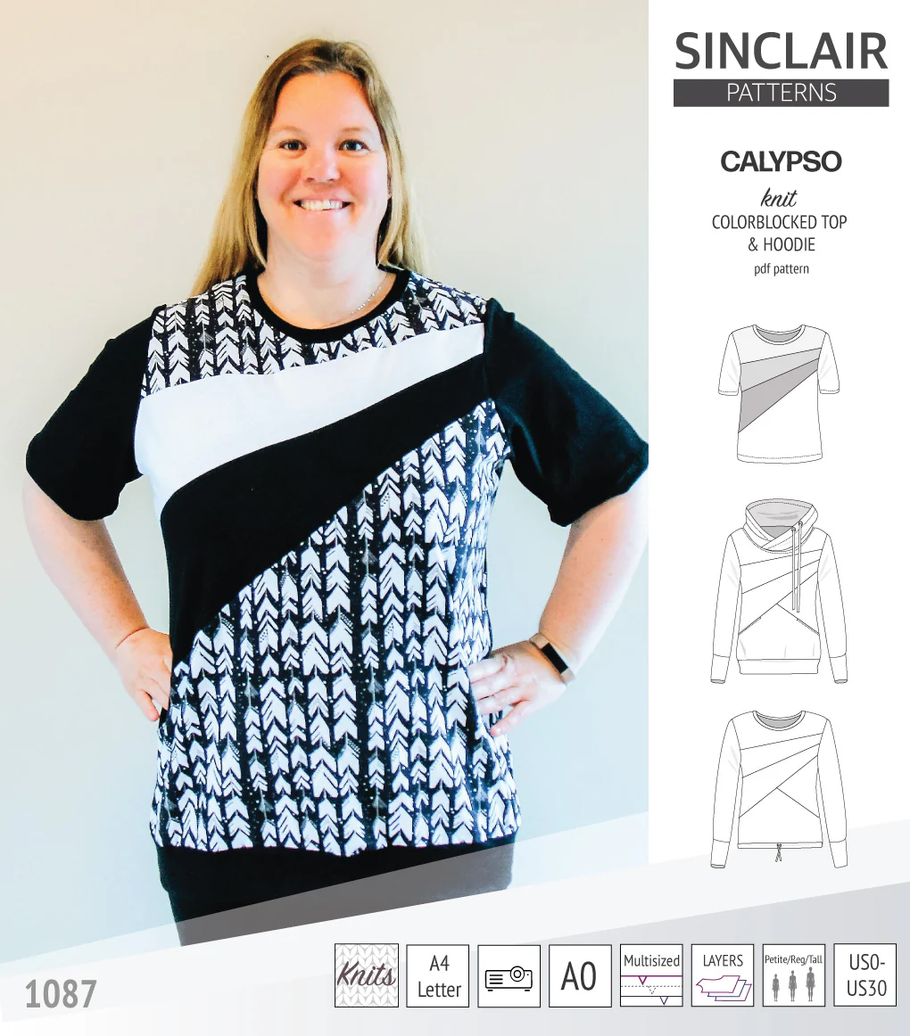 Calypso colorblocked top and hoodie for women (PDF) - Image 30