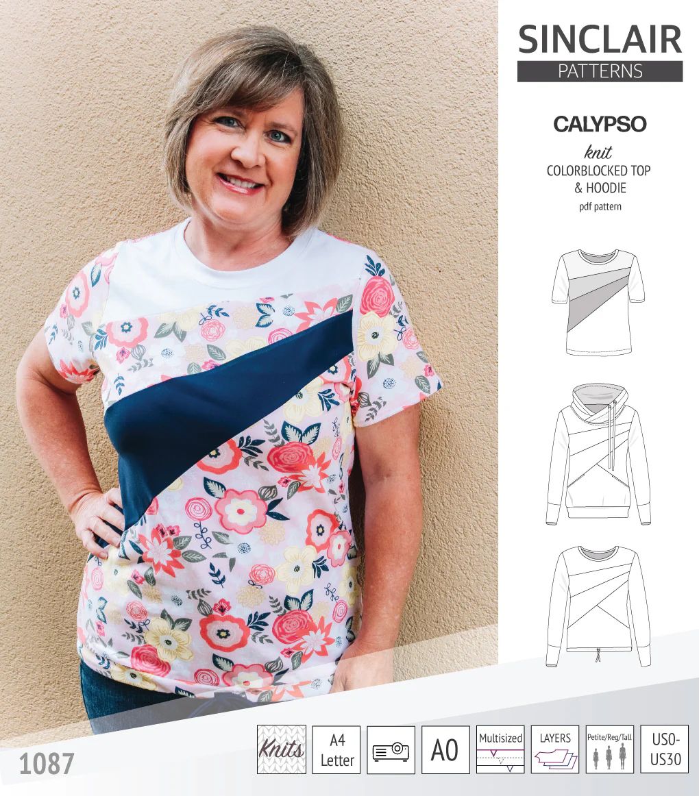 Calypso colorblocked top and hoodie for women (PDF) - Image 31