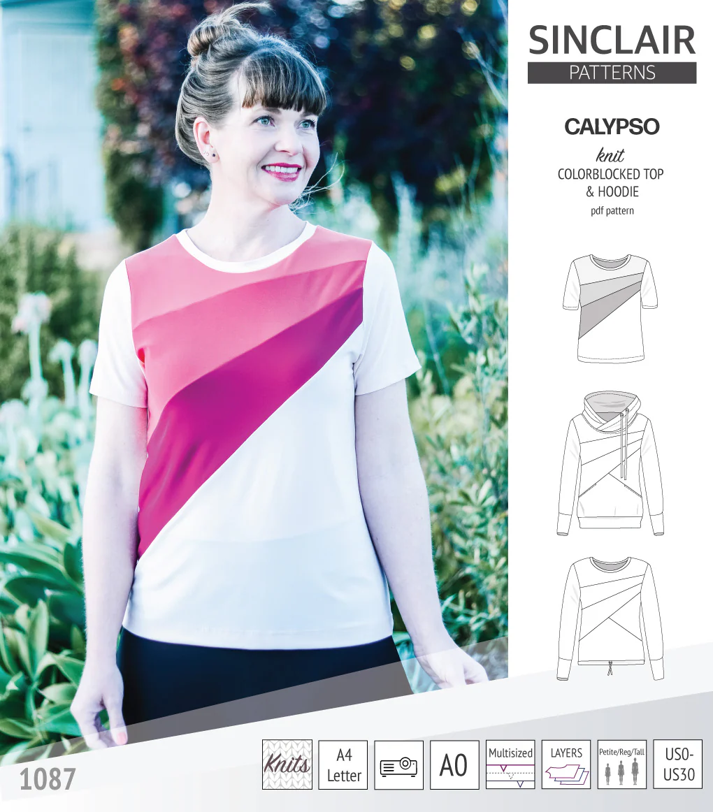 Calypso colorblocked top and hoodie for women (PDF) - Image 33