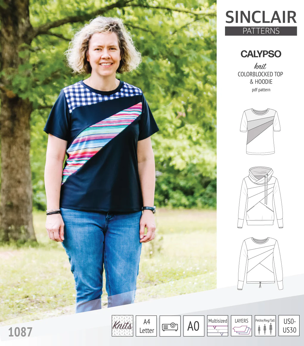 Calypso colorblocked top and hoodie for women (PDF) - Image 34