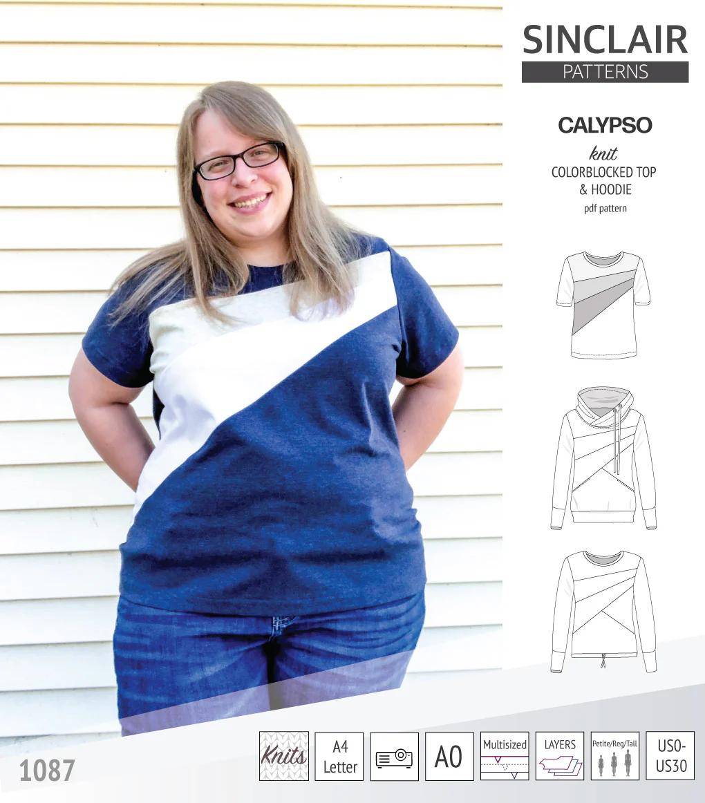Calypso colorblocked top and hoodie for women (PDF) - Image 36