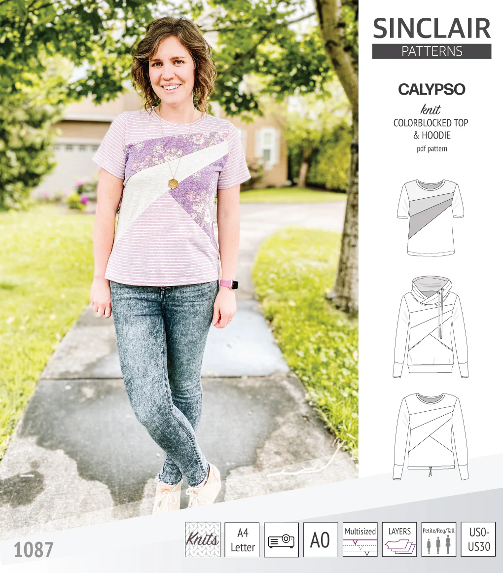 Calypso colorblocked top and hoodie for women (PDF) - Image 37