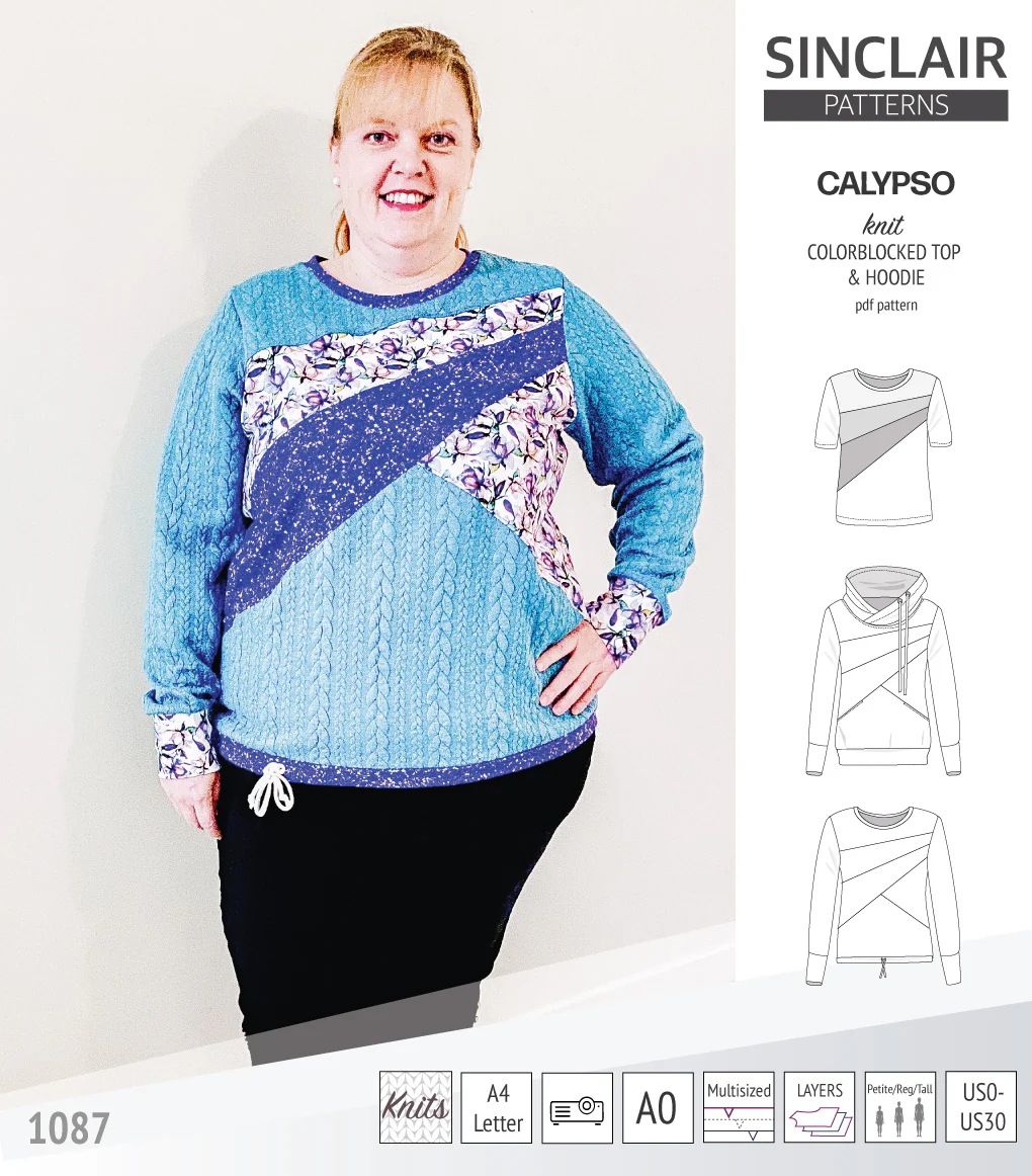 Calypso colorblocked top and hoodie for women (PDF) - Image 38