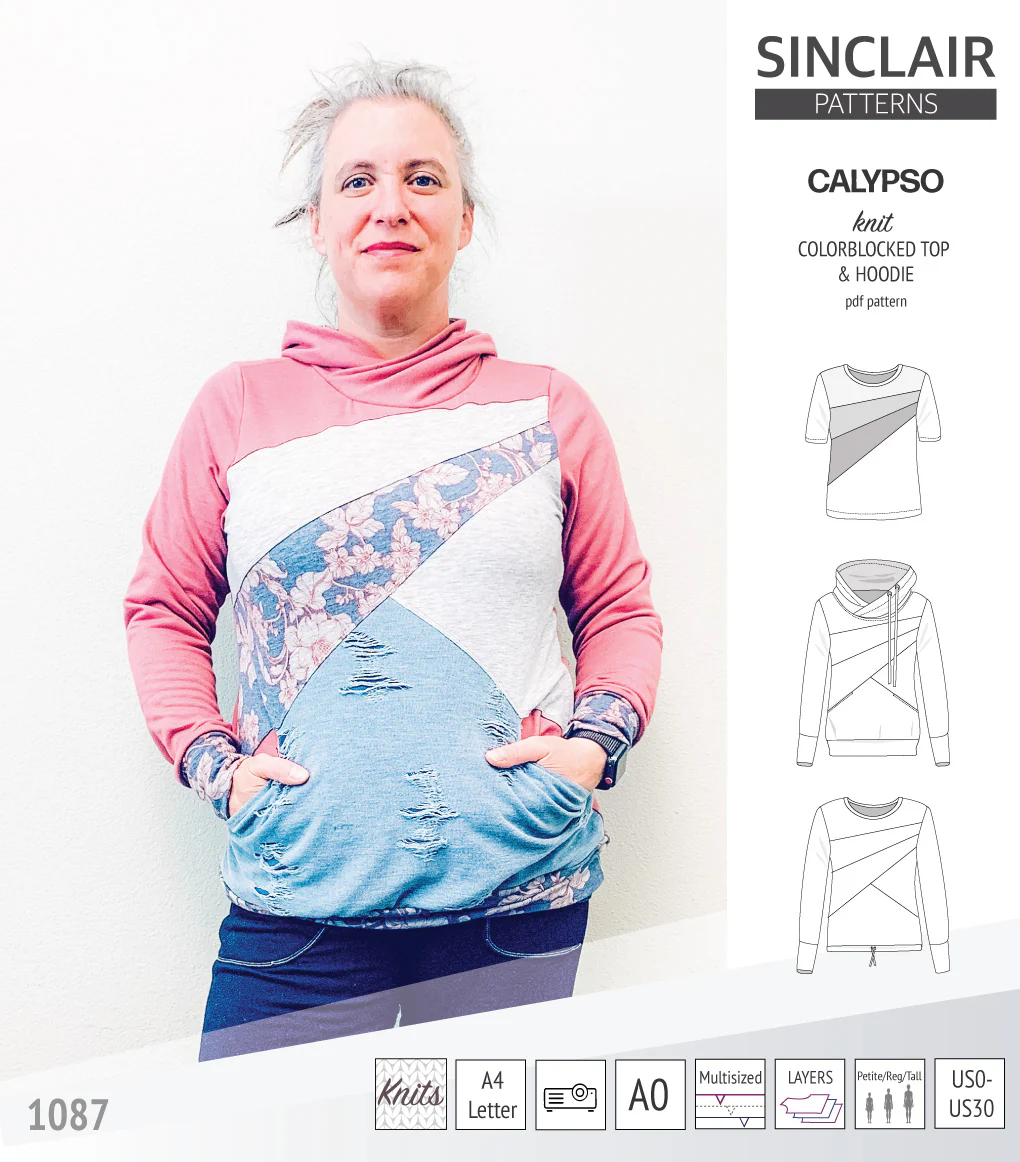 Calypso colorblocked top and hoodie for women (PDF) - Image 39