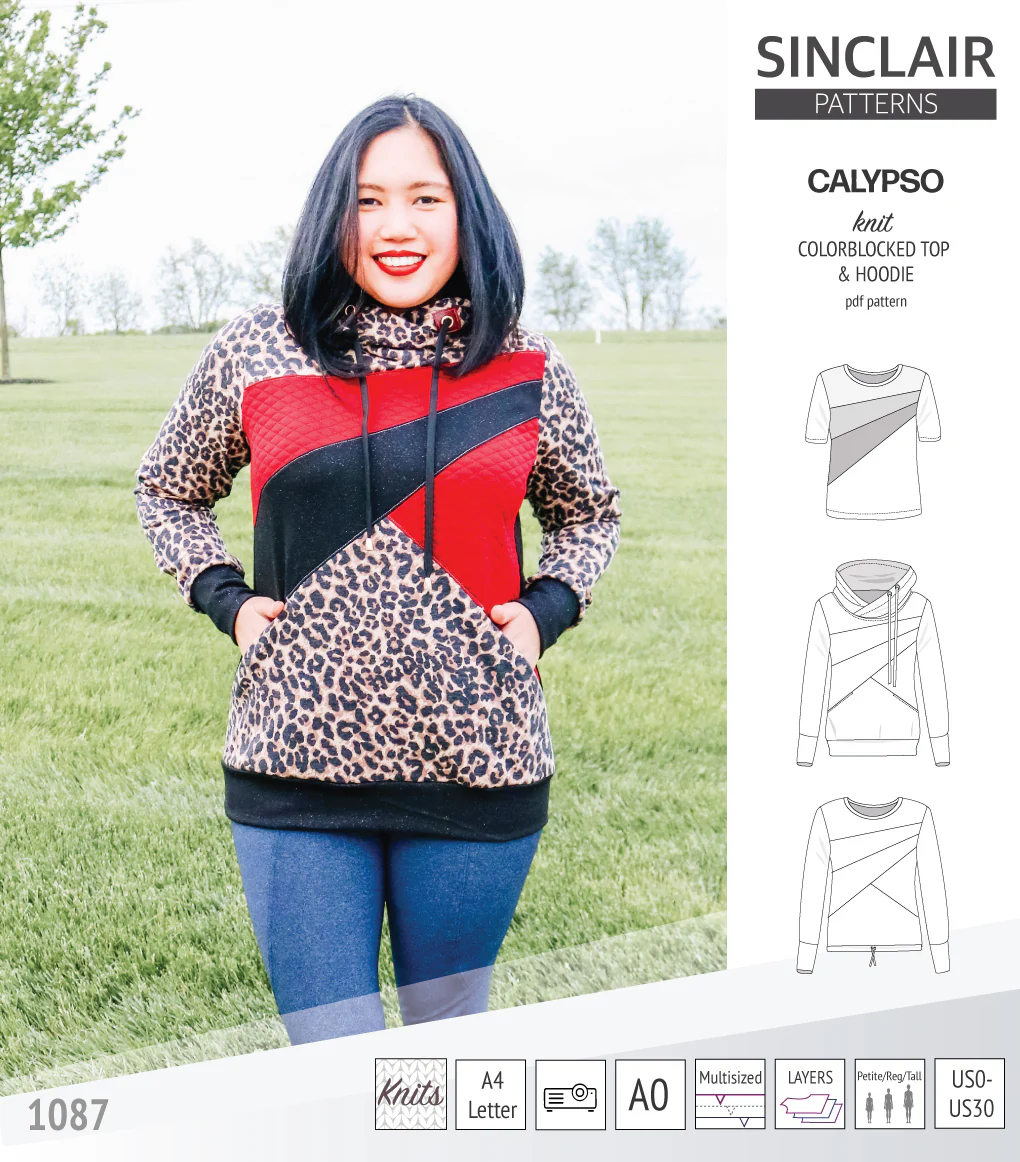 Calypso colorblocked top and hoodie for women (PDF) - Image 4
