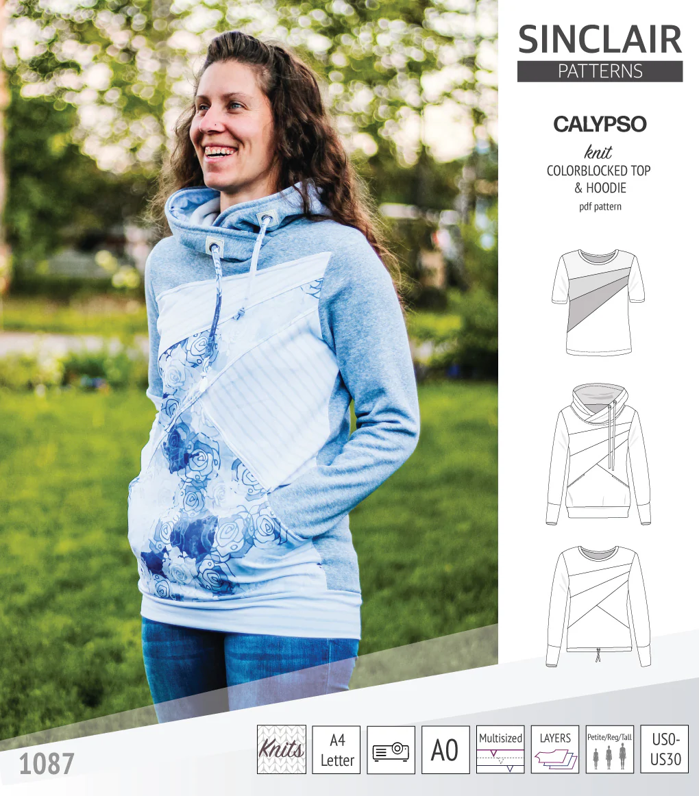 Calypso colorblocked top and hoodie for women (PDF) - Image 40
