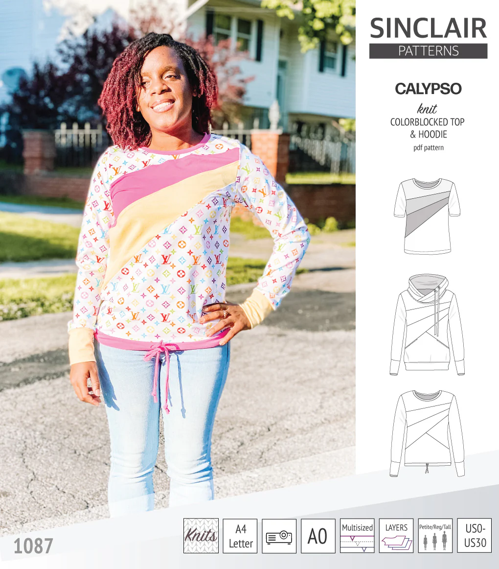 Calypso colorblocked top and hoodie for women (PDF) - Image 41