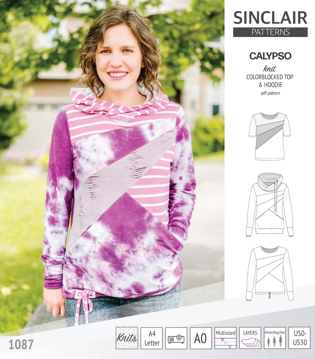 Calypso colorblocked top and hoodie for women (PDF) - Image 42