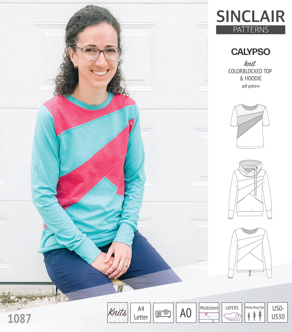 Calypso colorblocked top and hoodie for women (PDF) - Image 43