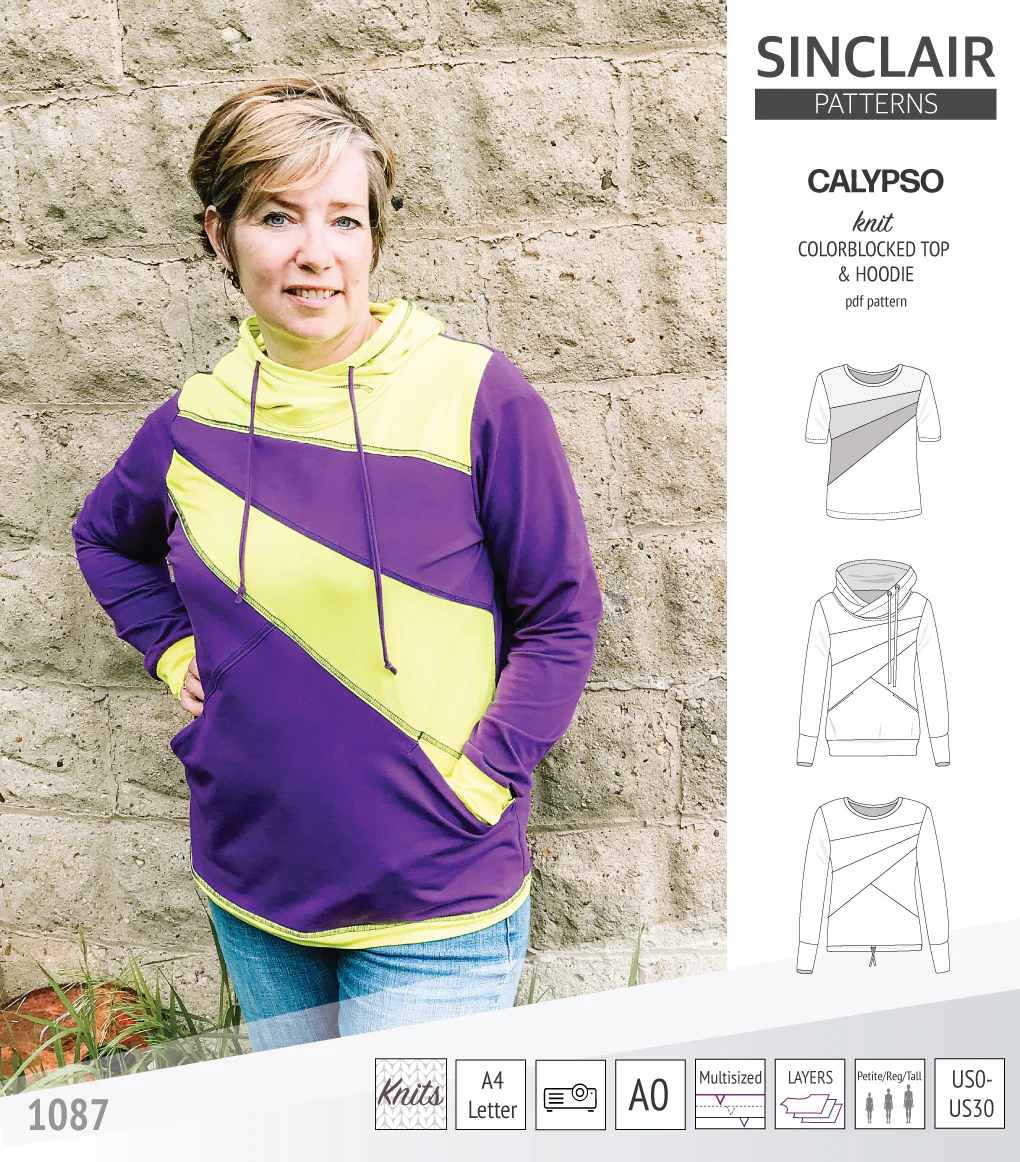 Calypso colorblocked top and hoodie for women (PDF) - Image 44