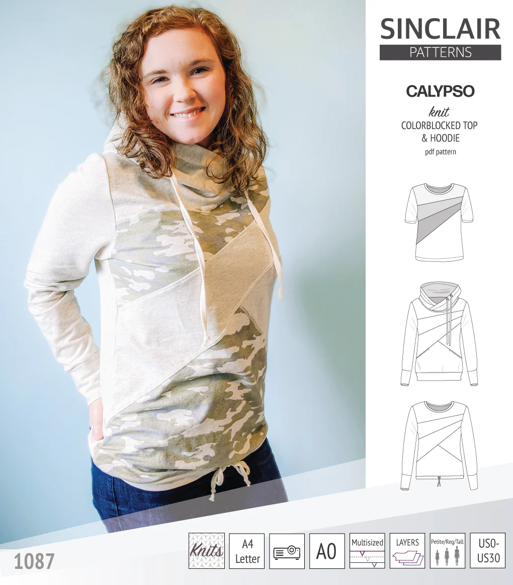 Calypso colorblocked top and hoodie for women (PDF) - Image 45