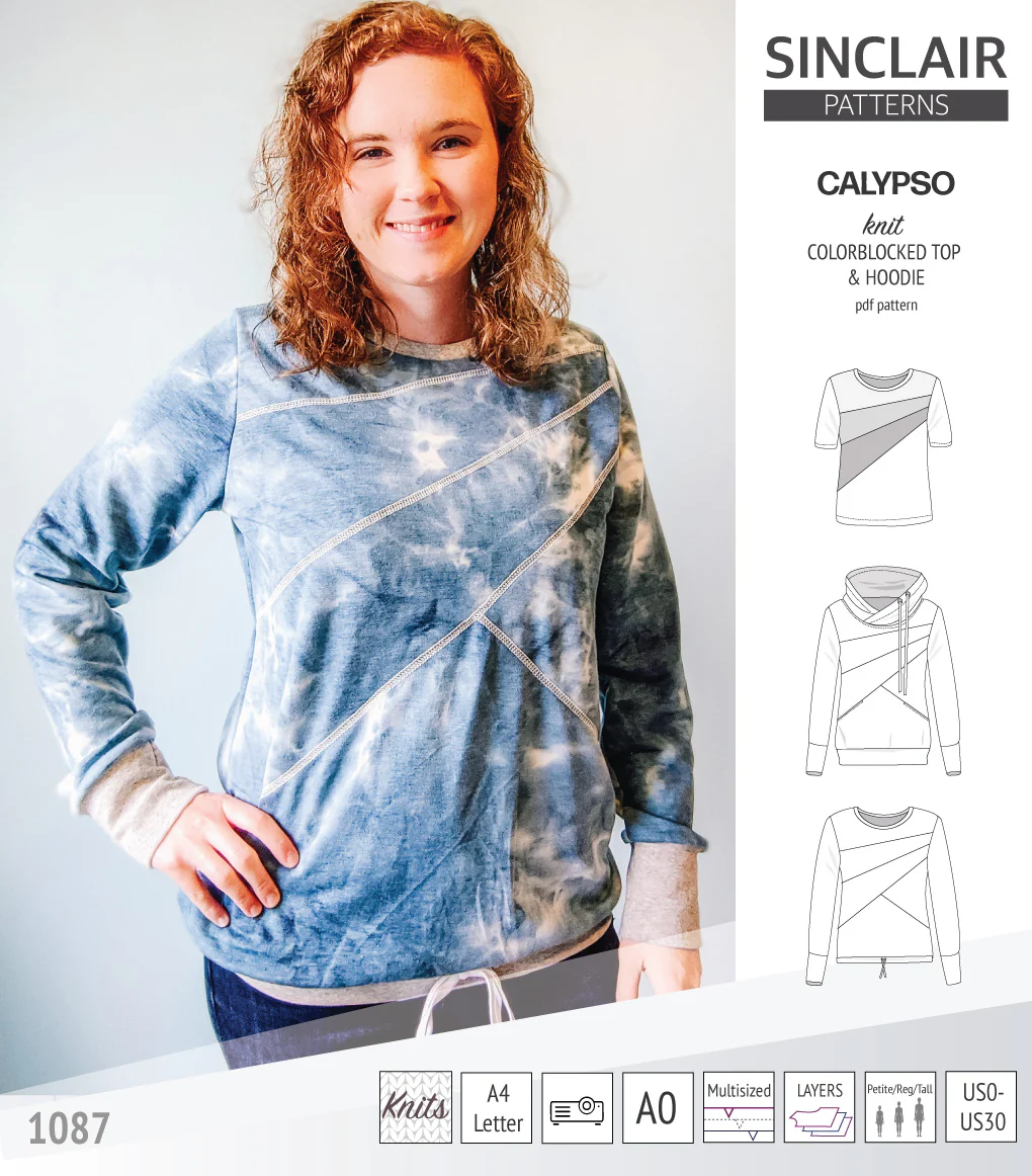 Calypso colorblocked top and hoodie for women (PDF) - Image 46