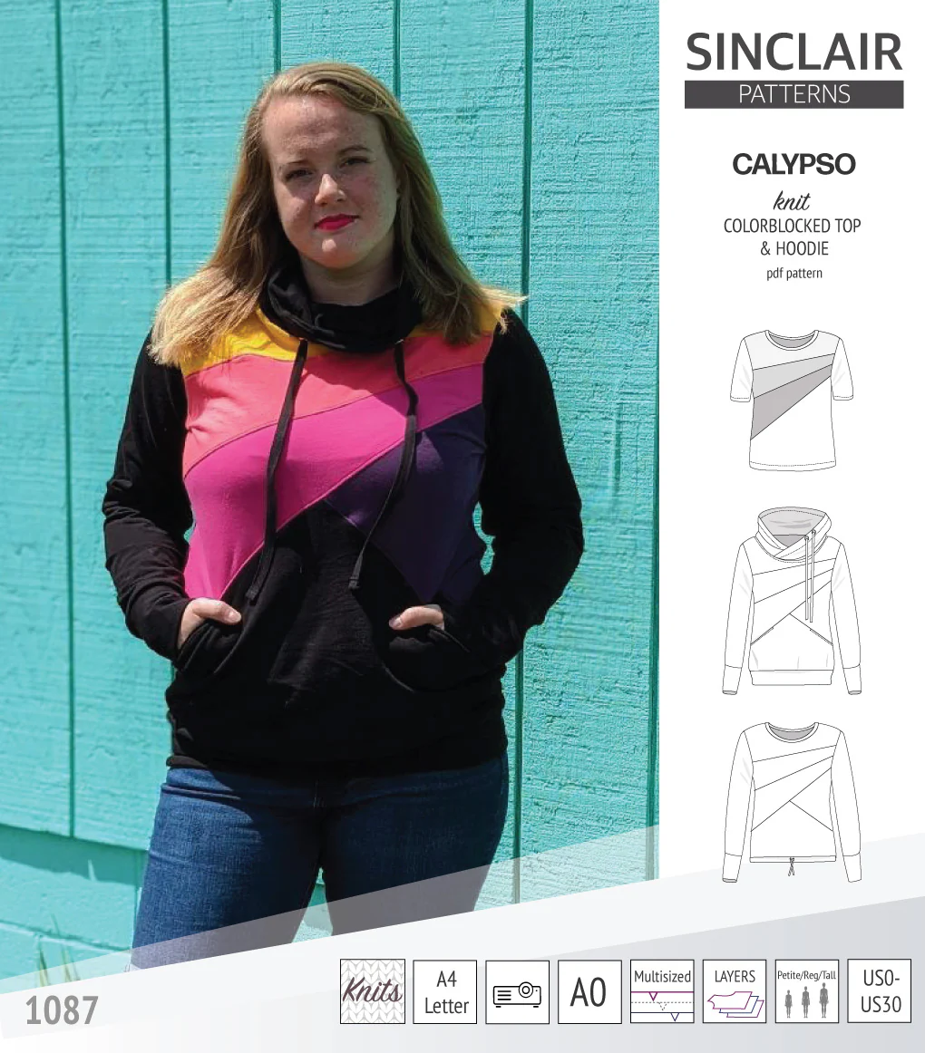 Calypso colorblocked top and hoodie for women (PDF) - Image 47