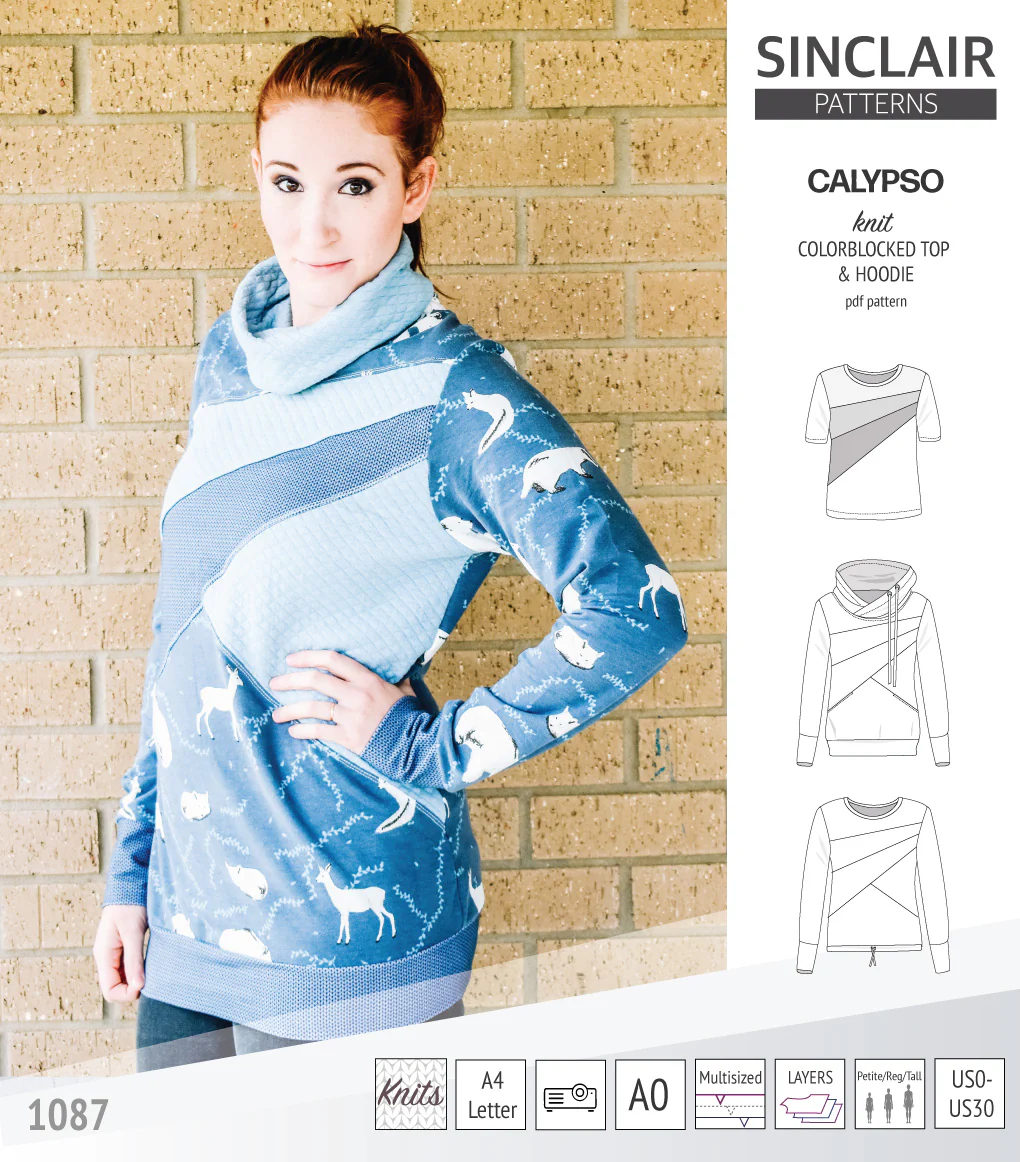 Calypso colorblocked top and hoodie for women (PDF) - Image 48
