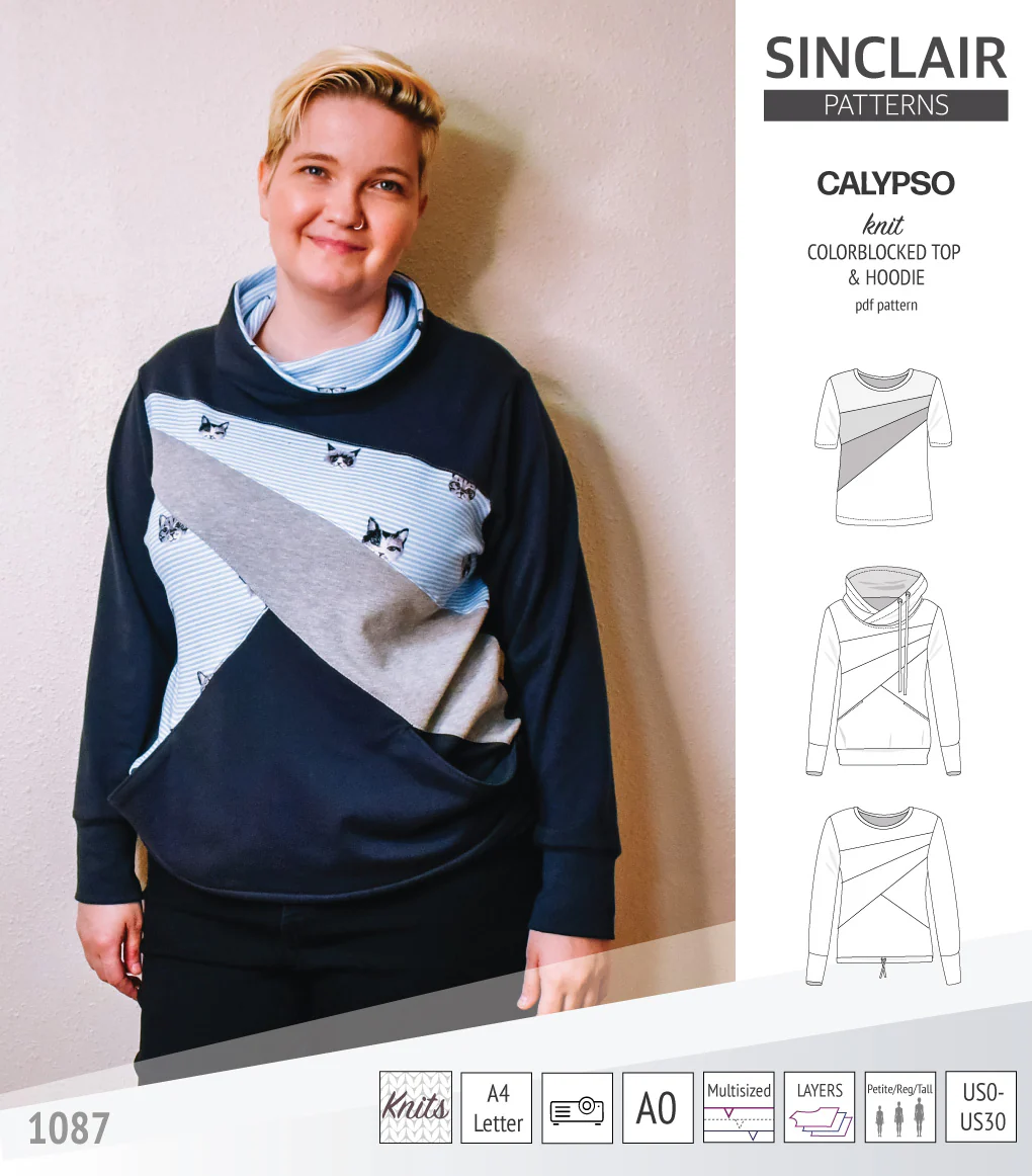 Calypso colorblocked top and hoodie for women (PDF) - Image 49