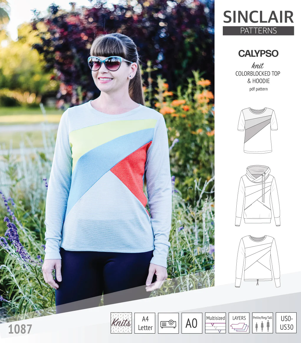 Calypso colorblocked top and hoodie for women (PDF) - Image 5