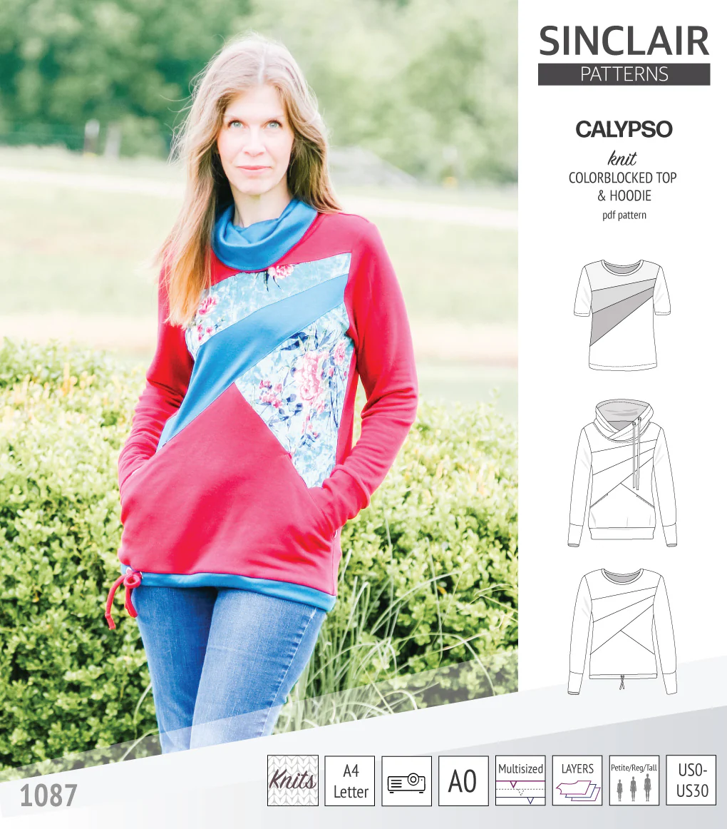 Calypso colorblocked top and hoodie for women (PDF) - Image 50
