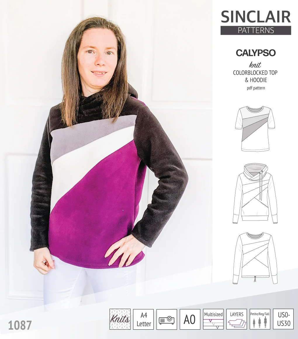 Calypso colorblocked top and hoodie for women (PDF) - Image 51