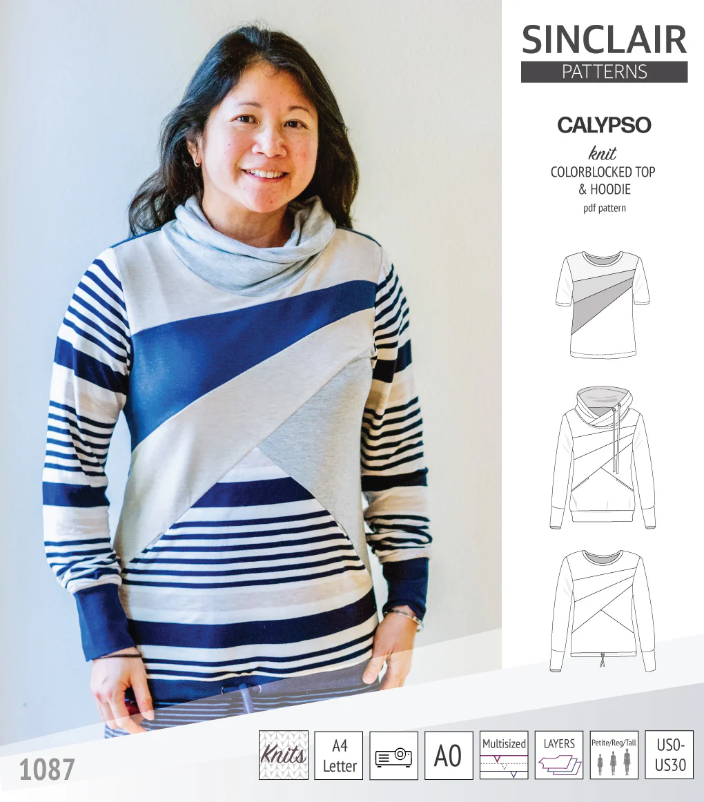 Calypso colorblocked top and hoodie for women (PDF) - Image 53