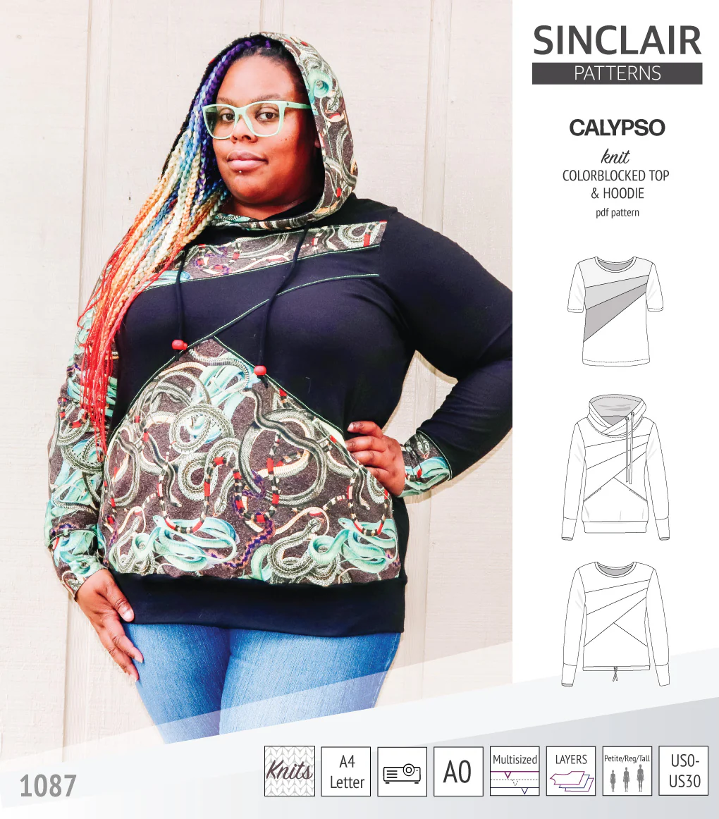 Calypso colorblocked top and hoodie for women (PDF) - Image 54