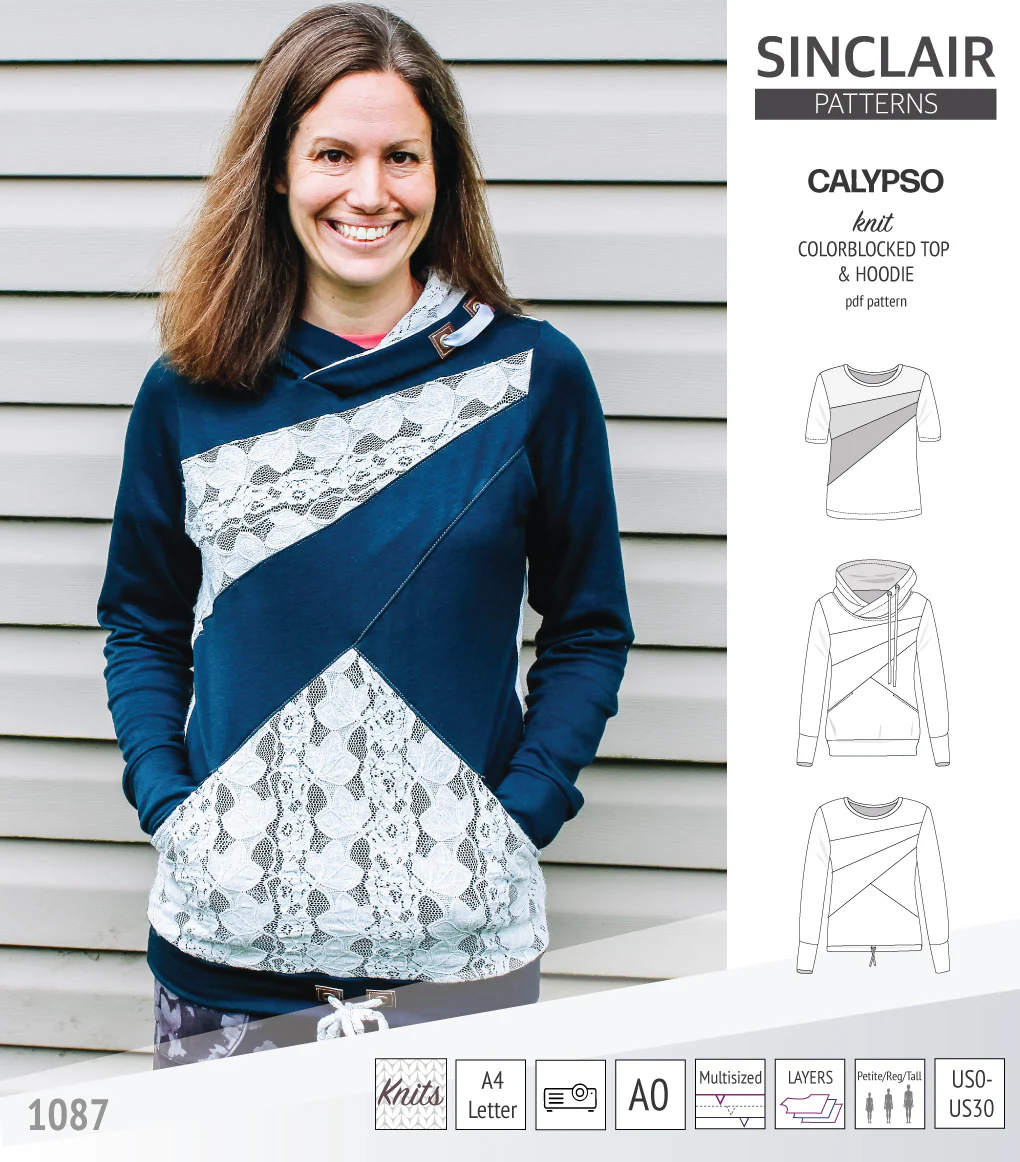 Calypso colorblocked top and hoodie for women (PDF) - Image 55