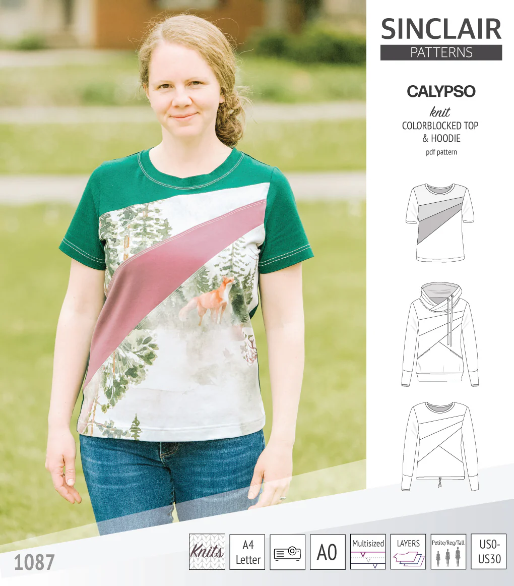 Calypso colorblocked top and hoodie for women (PDF) - Image 56