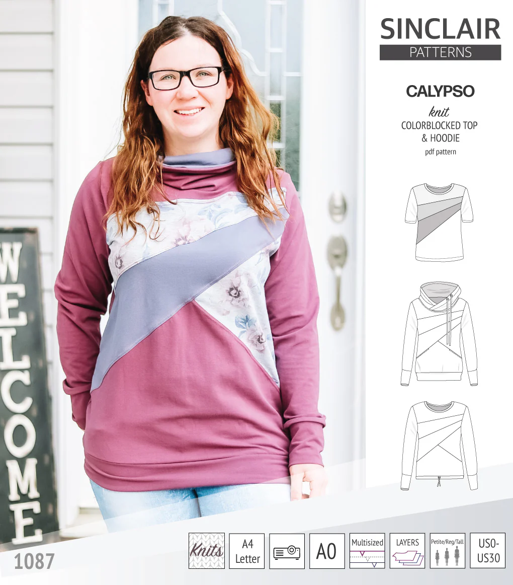 Calypso colorblocked top and hoodie for women (PDF) - Image 57