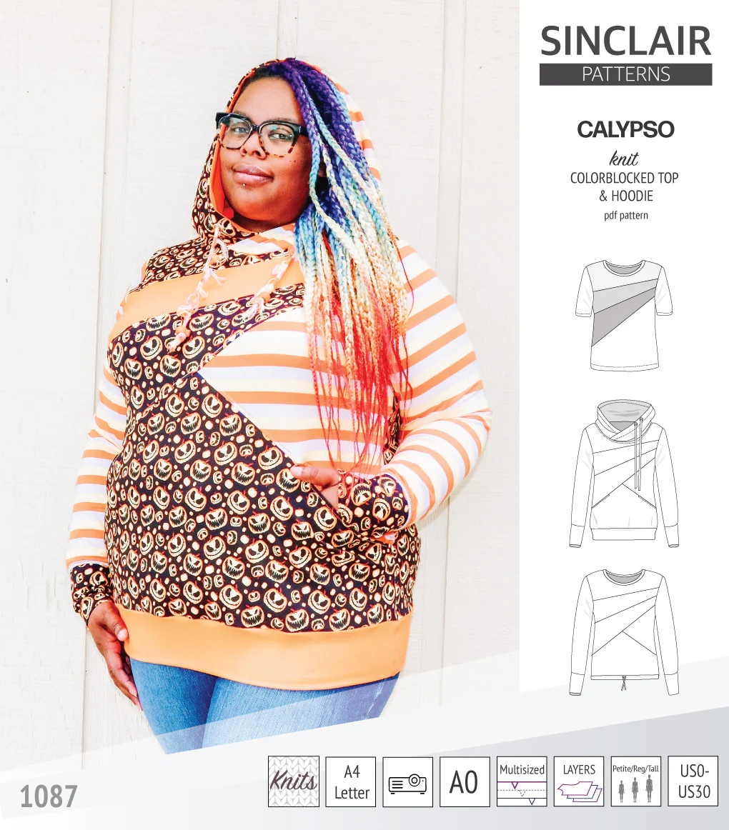 Calypso colorblocked top and hoodie for women (PDF) - Image 6