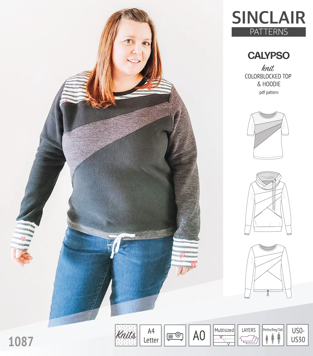 Calypso colorblocked top and hoodie for women (PDF) - Image 7