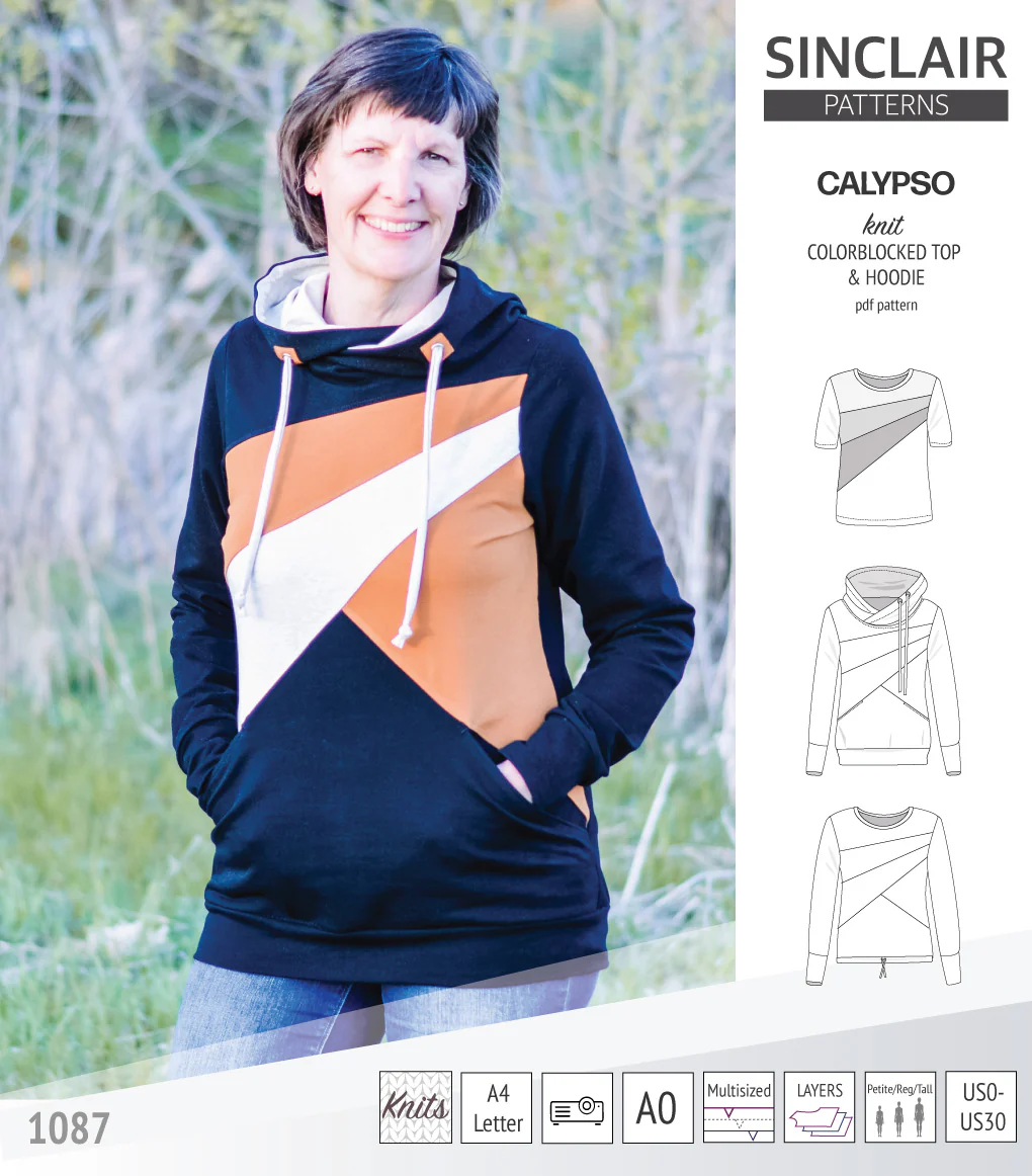 Calypso colorblocked top and hoodie for women (PDF) - Image 8