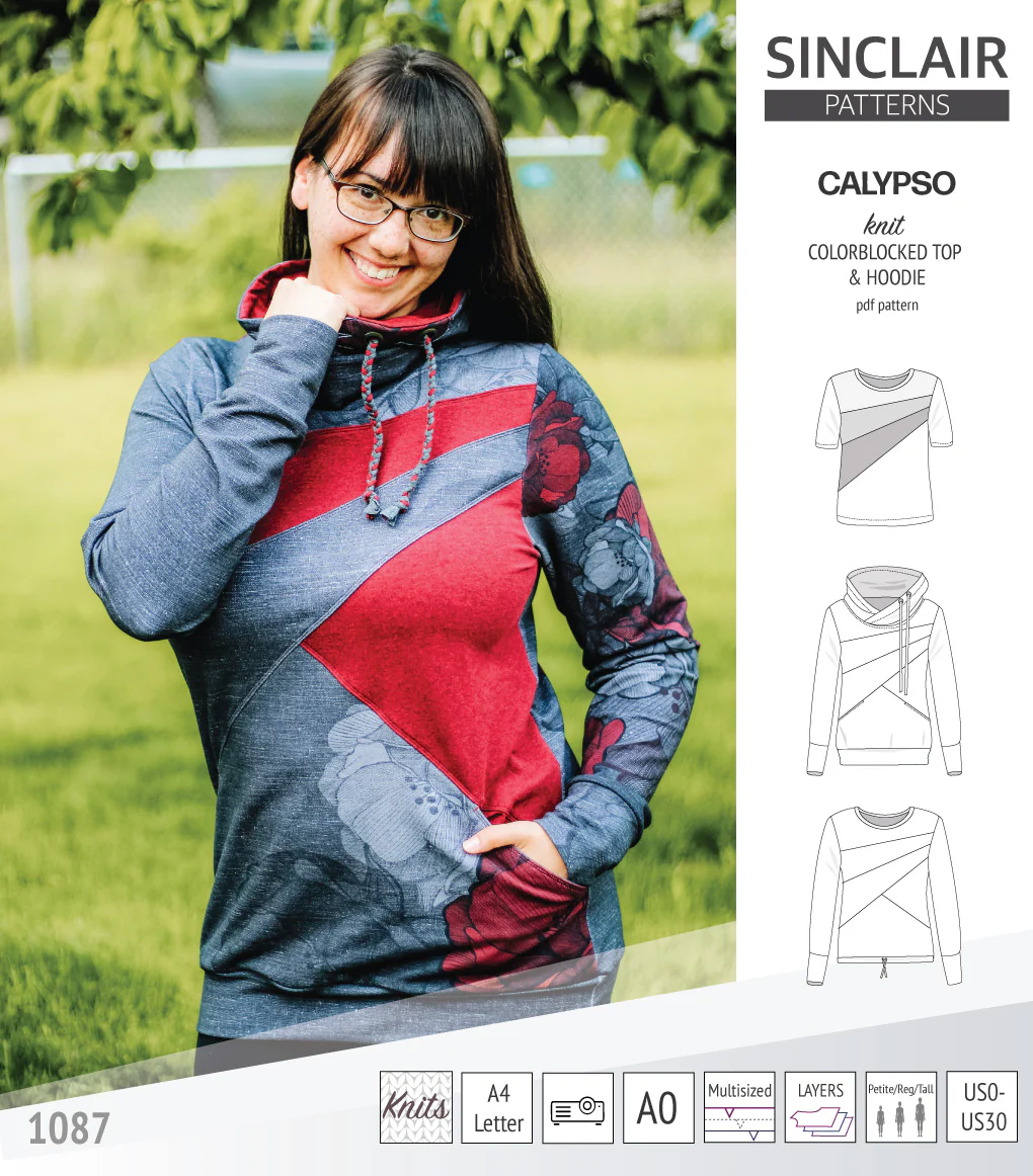 Calypso colorblocked top and hoodie for women (PDF) - Image 9