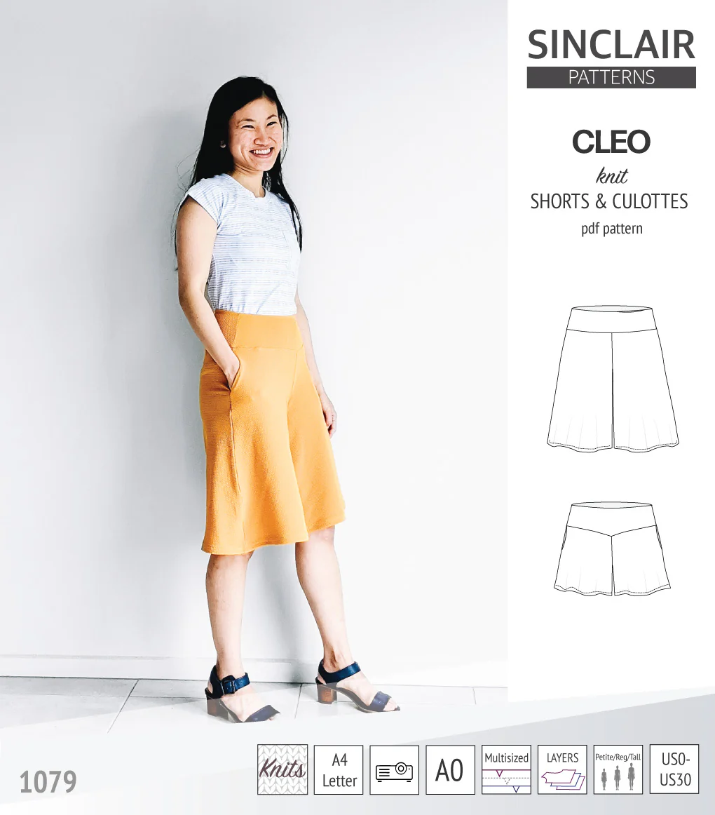 Cleo knit shorts and culottes with yoga waistband (PDF) - Image 12