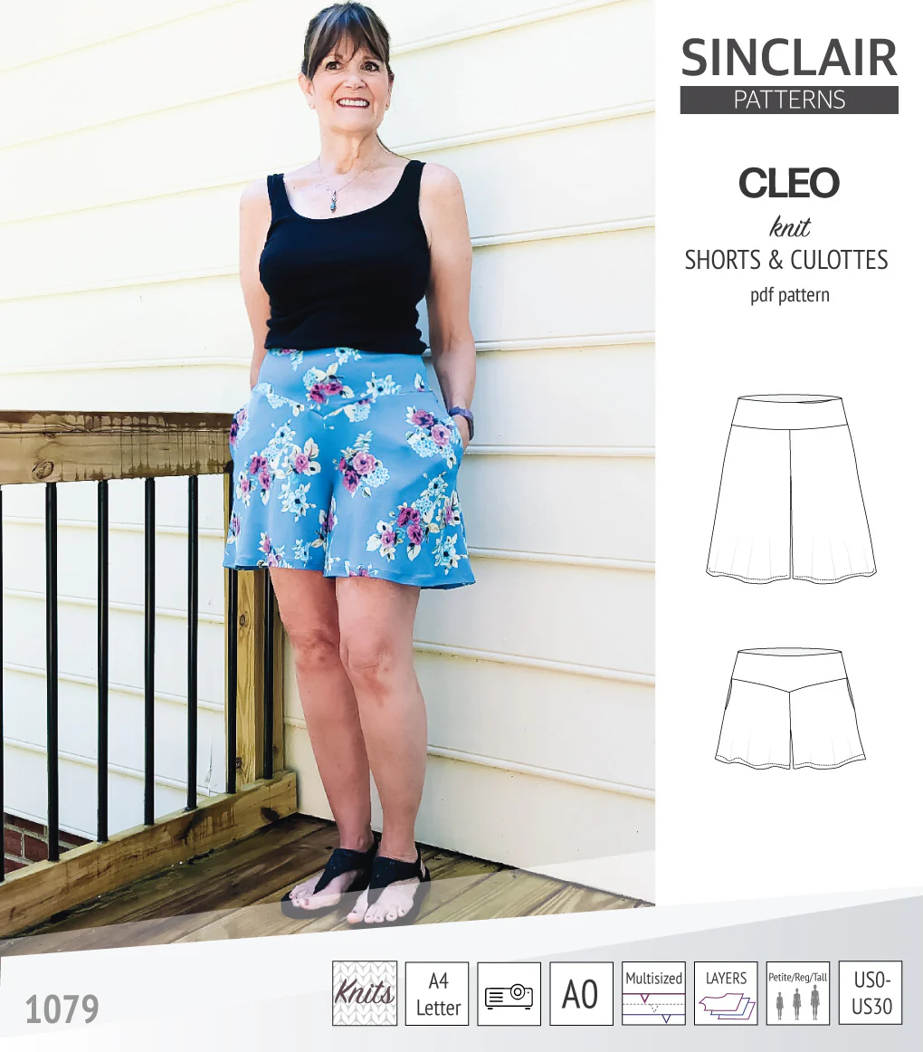 Cleo knit shorts and culottes with yoga waistband (PDF) - Image 16