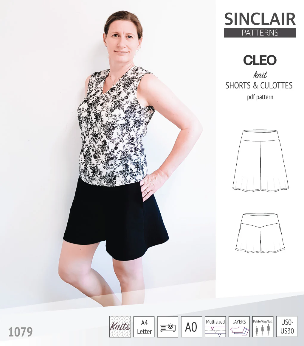 Cleo knit shorts and culottes with yoga waistband (PDF) - Image 20