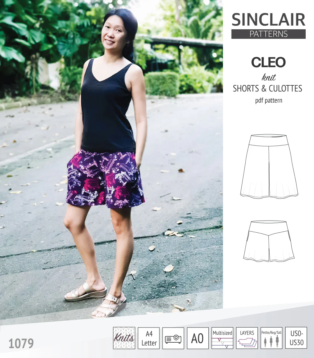 Cleo knit shorts and culottes with yoga waistband (PDF) - Image 26