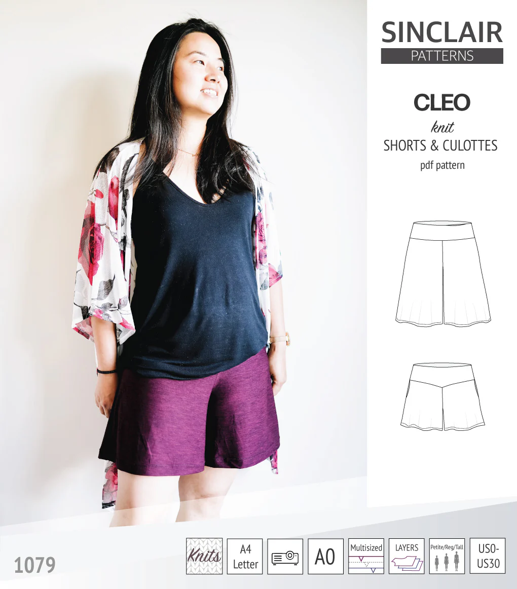 Cleo knit shorts and culottes with yoga waistband (PDF) - Image 28