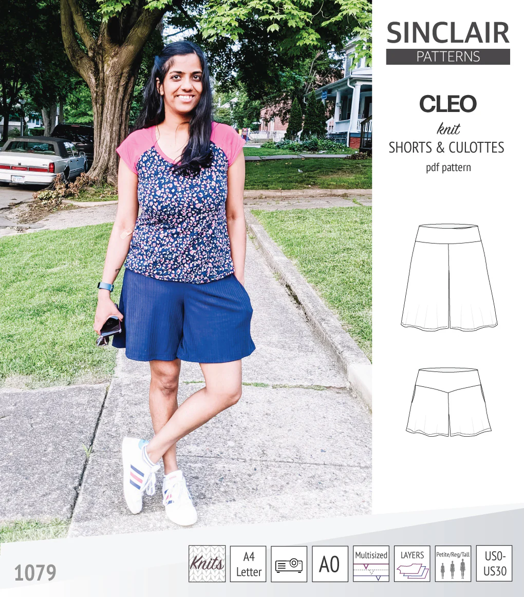 Cleo knit shorts and culottes with yoga waistband (PDF) - Image 3