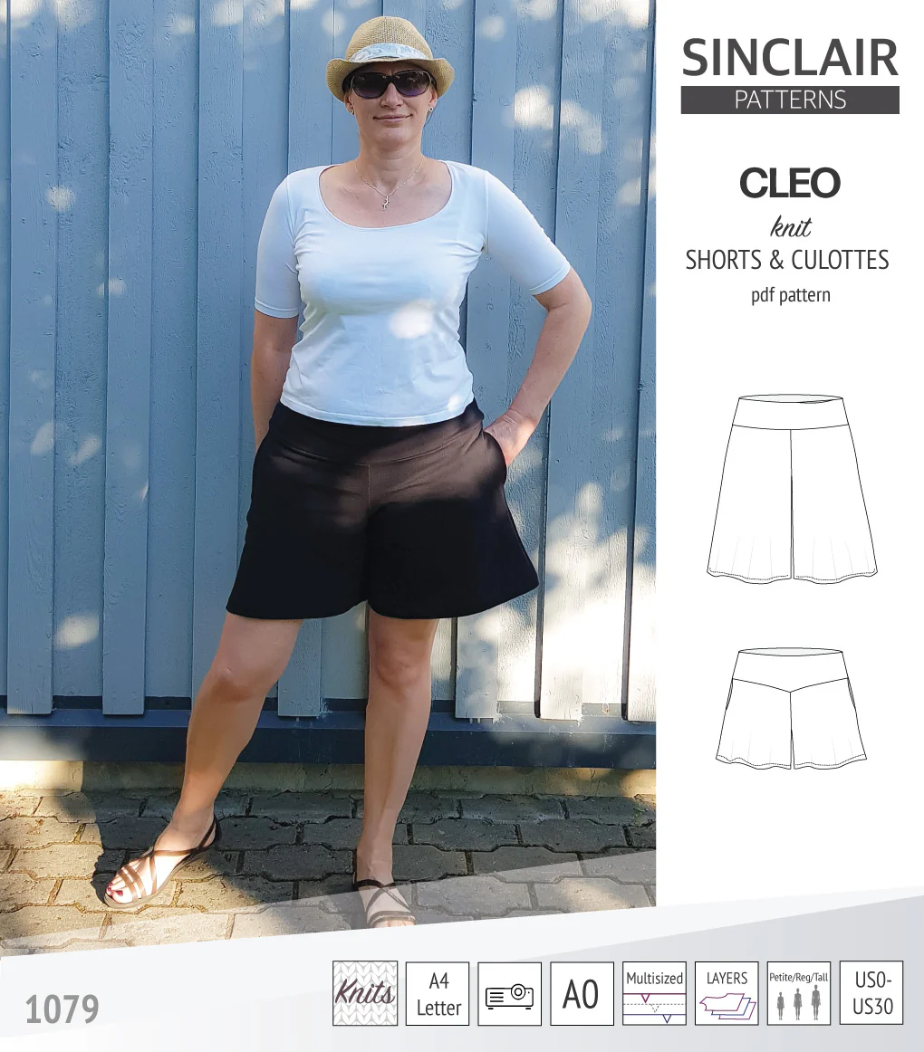 Cleo knit shorts and culottes with yoga waistband (PDF) - Image 32