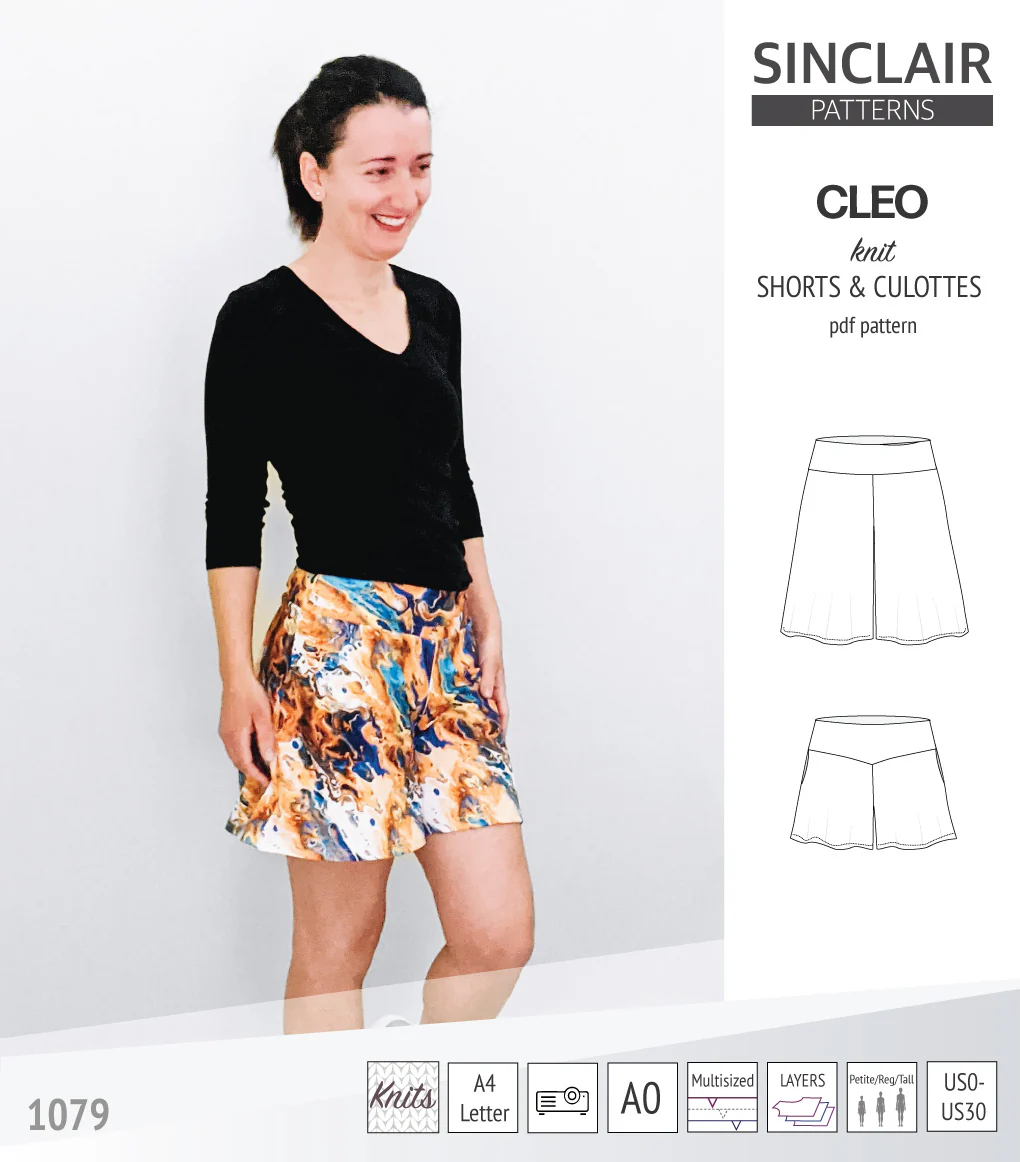 Cleo knit shorts and culottes with yoga waistband (PDF) - Image 33
