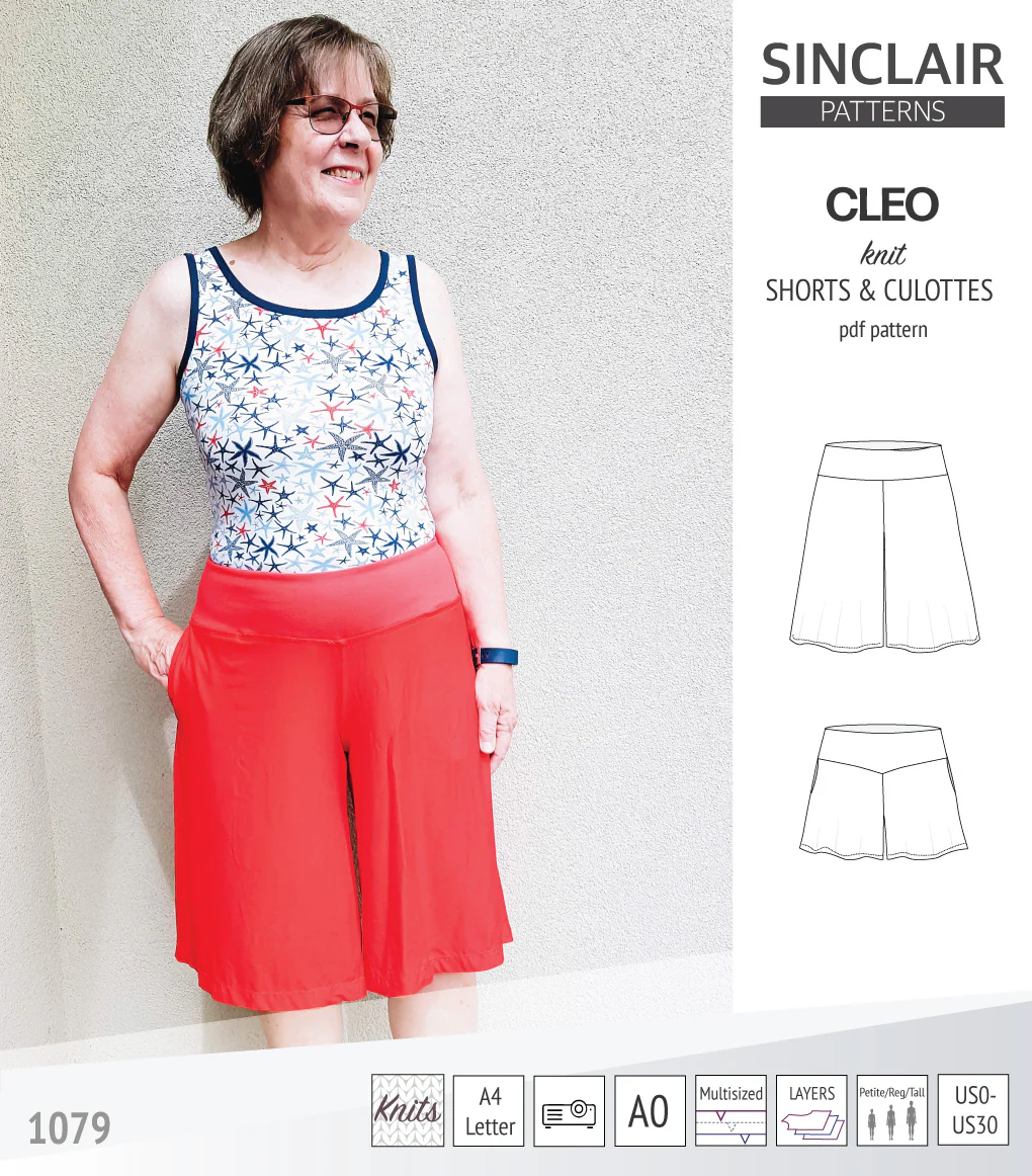 Cleo knit shorts and culottes with yoga waistband (PDF) - Image 35