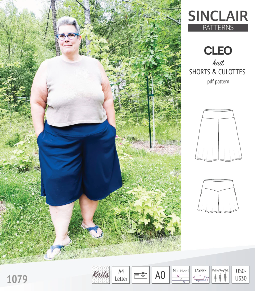 Cleo knit shorts and culottes with yoga waistband (PDF) - Image 40