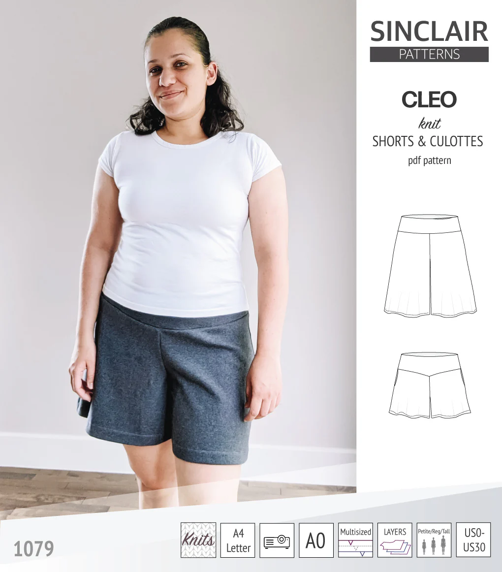 Cleo knit shorts and culottes with yoga waistband (PDF) - Image 8