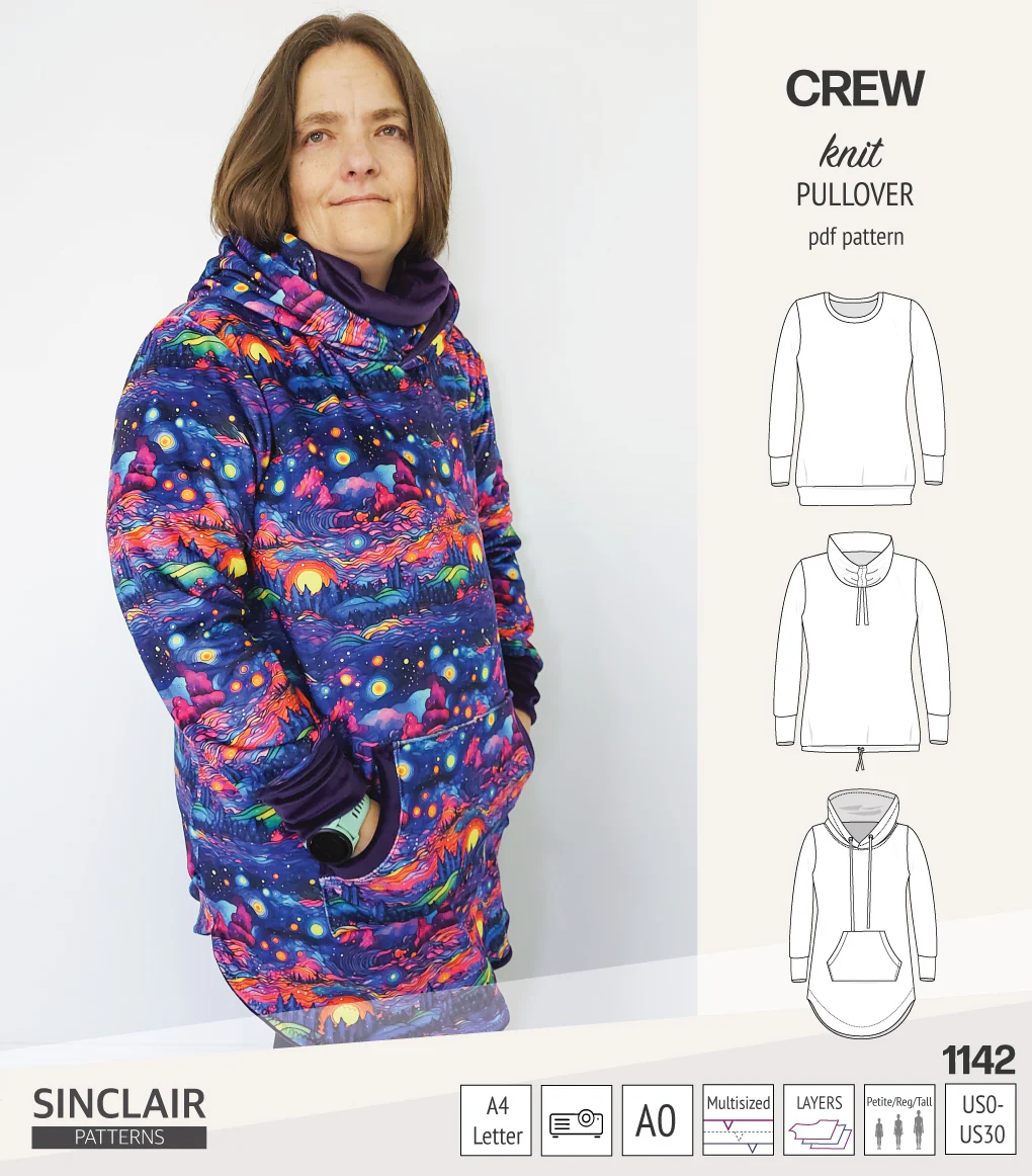 Crew pullover and hoodie (PDF sewing pattern) - Image 48
