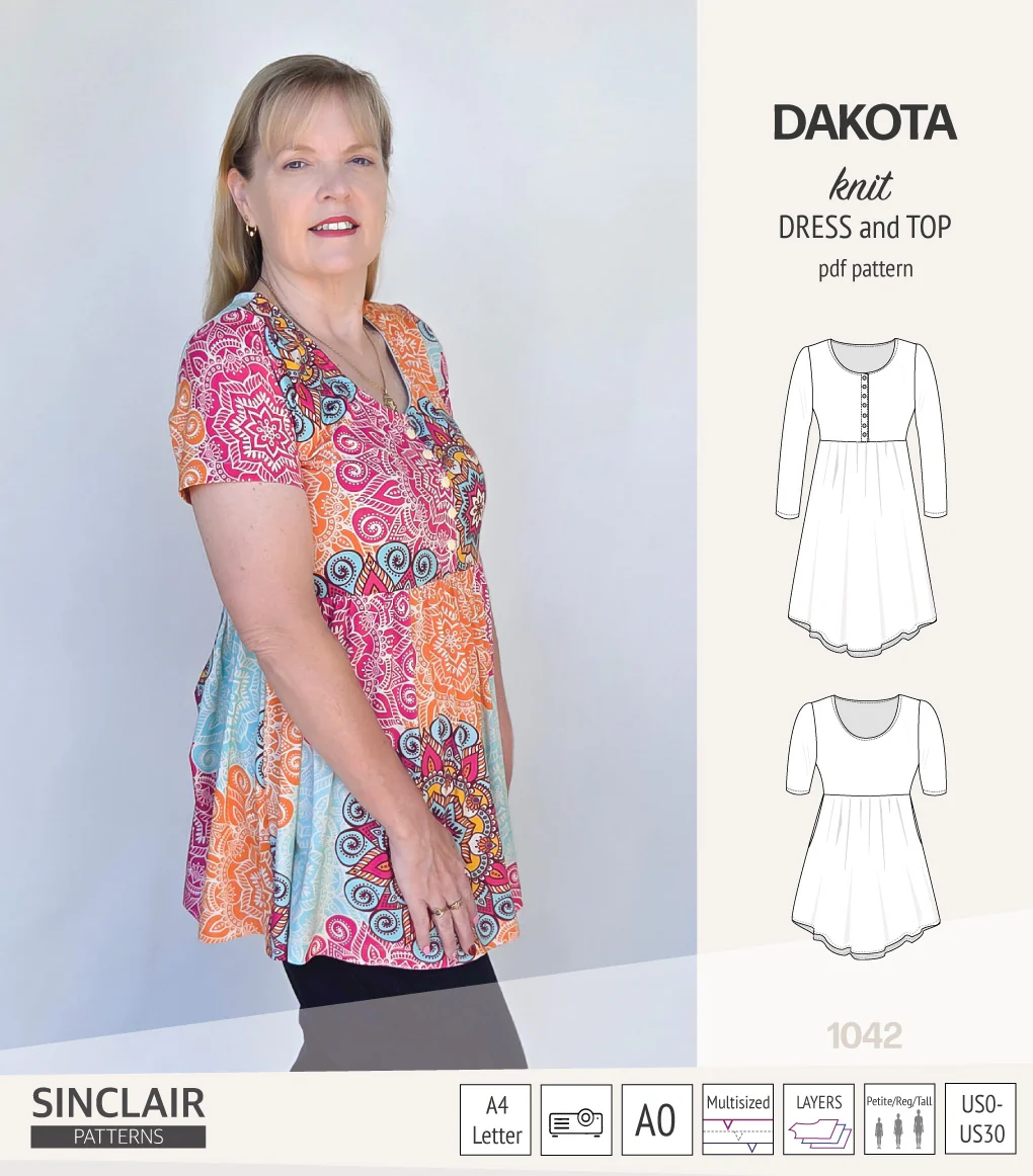 Dakota knit tunic or dress with a peplum and a placket (PDF) (2025 Update) - Image 10