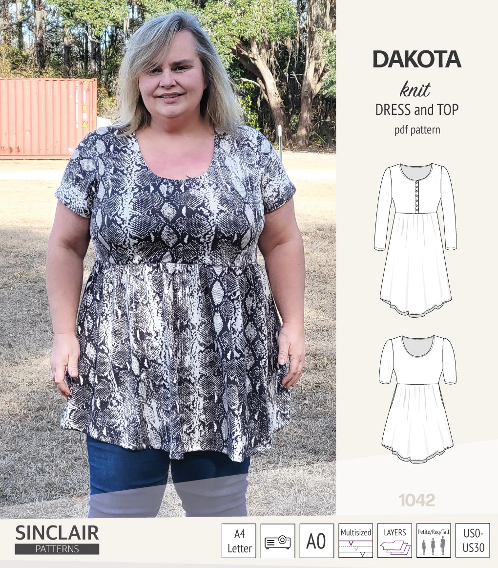 Dakota knit tunic or dress with a peplum and a placket (PDF) (2025 Update) - Image 12