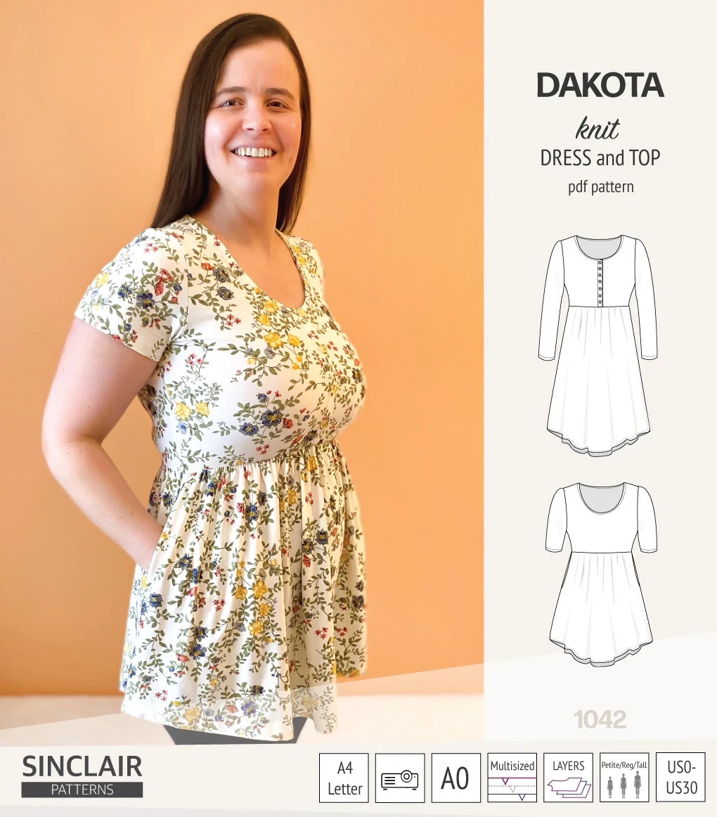 Dakota knit tunic or dress with a peplum and a placket (PDF) (2025 Update) - Image 18