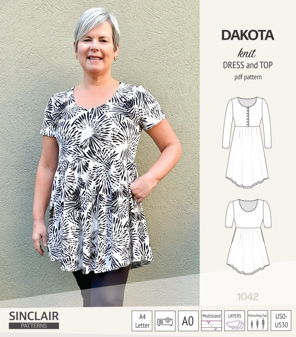 Dakota knit tunic or dress with a peplum and a placket (PDF) (2025 Update) - Image 19