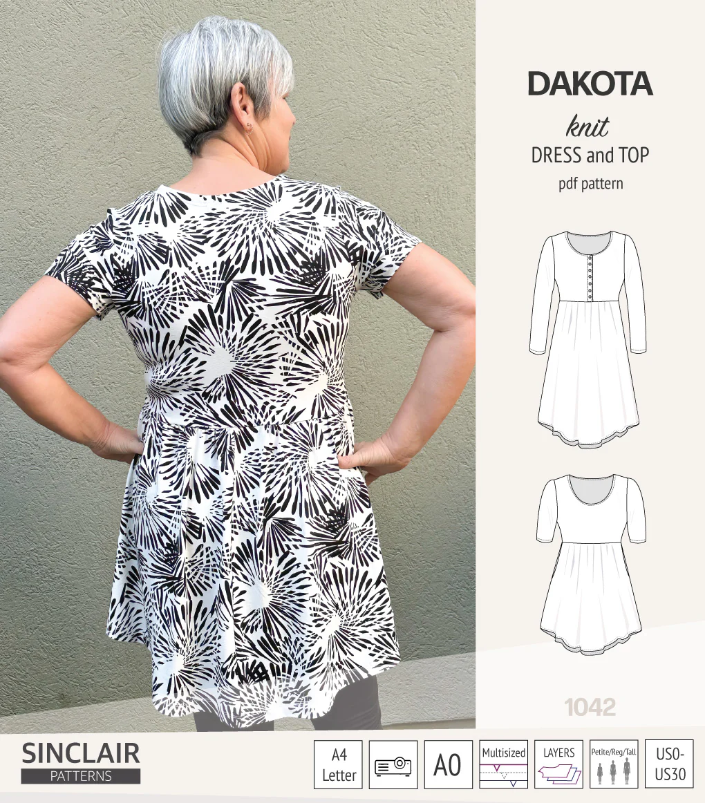 Dakota knit tunic or dress with a peplum and a placket (PDF) (2025 Update) - Image 20